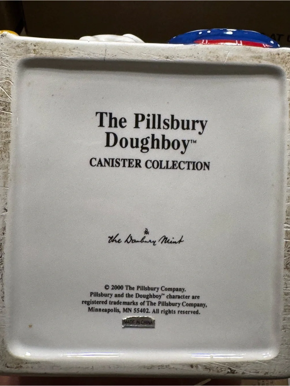 The Pillsbury Doughboy ceramic cookie canister jar tea time
